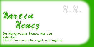 martin mencz business card